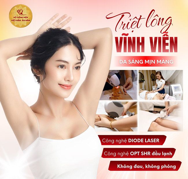 Viện Việt Hàn - Nâng Cơ HIFU/ Meso Căng Bóng Da/ 15 Lần Triệt Lông