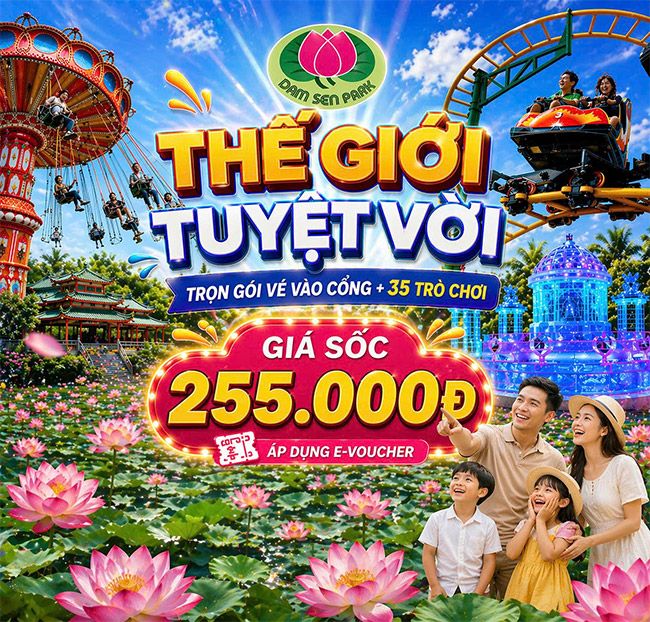 YU-Đầm Sen - Vé Trọn Gói Vào Cổng + 35 Trò Chơi Hấp Dẫn